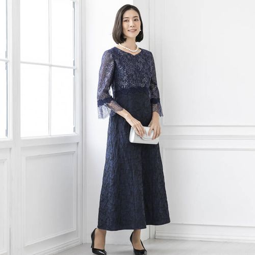 極美品　東京ソワール　13号　Rifanne　ロング丈ワンピース　レース 4521920_b3e68527fce81fc5ec5610