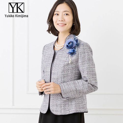 【美品】yukiko kimijima ノーカラージャケット フォーマル ラメ 4810708_5ab4af70a211a86cbea9ed
