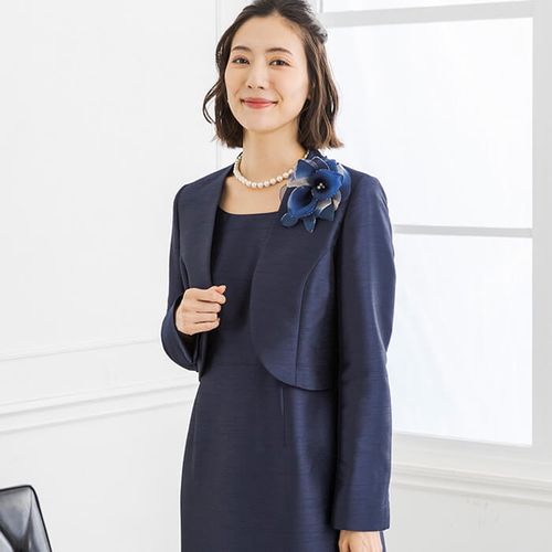 【極美品】ロペ ノーカラー 紺ブレ 3ピース 金ボタン セレモニースーツ S相当 極美品】ロペ ノーカラー 紺ブレ 3ピース 金ボタン セレモニー