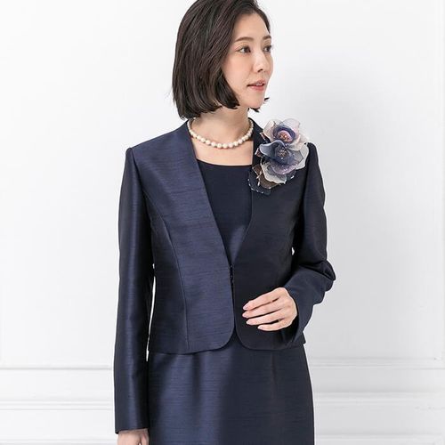 軽やかな花柄ジャカードジャケット 11号・ブロンズ｜東京ソワール