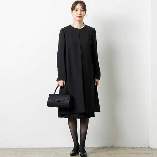 洗える｜ロングジャケットのアンサンブル 9号・ブラック｜東京