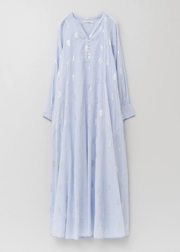 Dobby Stripe Chikan Embroidery Panel Dress | Pasand by ne Quittez