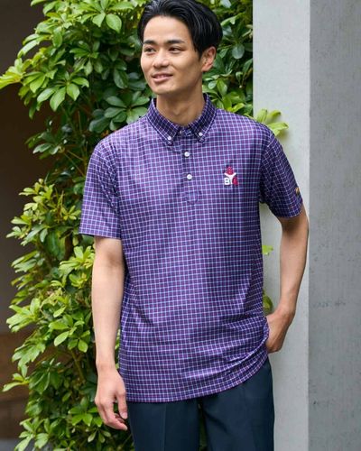 GB GOLFGBGストライプポロシャツ/TIGERSコラボレーション | ゴールデン
