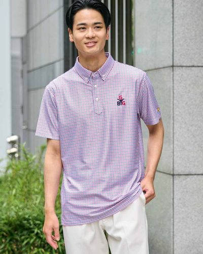 GB GOLFGBGストライプポロシャツ/TIGERSコラボレーション | ゴールデン