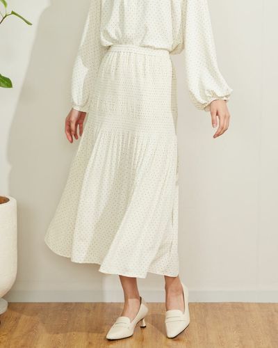 【美品】GCP GOLF ベージュ フレアスカート サイズ1 White Labelフレアスカート | ゴールデンベアストア