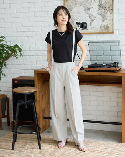 美品★ LOHEN ローヘン サスペンダーパンツ パンツ サスペンダーパンツ レディース : ZOZOTOWN Yahoo!店