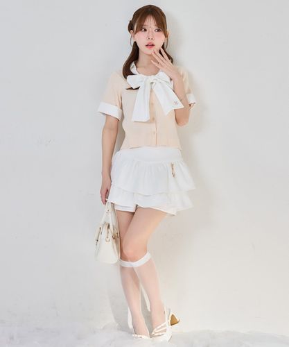 NICE CLAUPチャーム付きティアードミニスカパン チャーム付きティアードミニスカパン | one after another NICE CLAUP