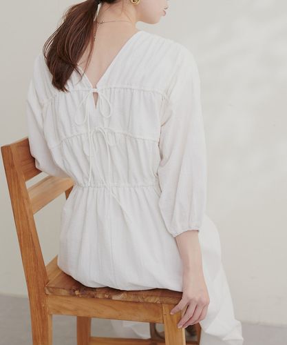 リボンデザインワンピースおしゃれ WEB限定 / ドロストリボンデザインワンピース | natural couture