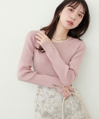 パルクロ限定 /【mizumami】リボンチャーム袖ニット | natural