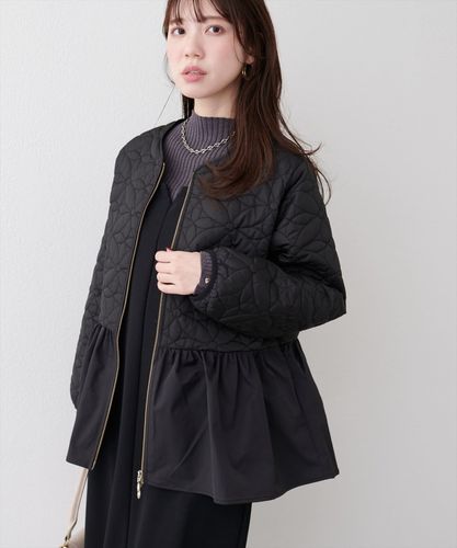 フラワーキルティングペプラムジャケット | natural couture