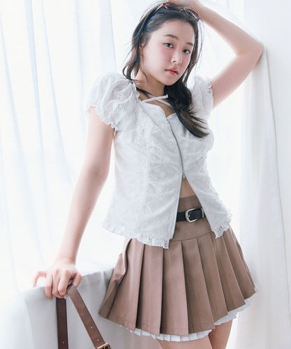 ベルト付き裾レイヤードプリーツスカート | OLIVE des OLIVE