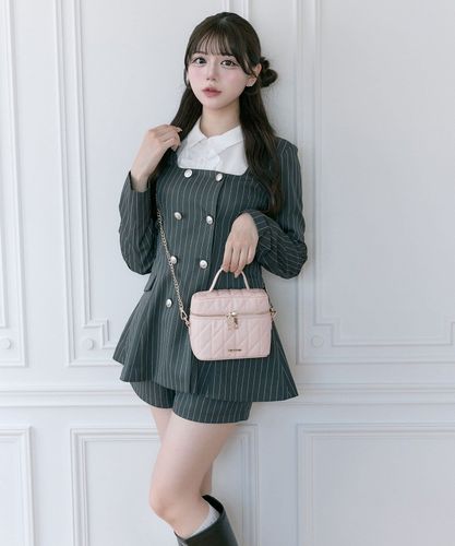 クラシカルフリルカラージャケット パンツ チャコールグレー