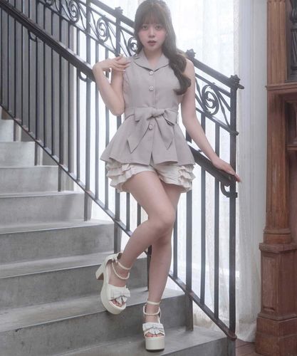 今すぐお届け》Ribbon Belt Jacket | Belle Charme(ベルシャルム