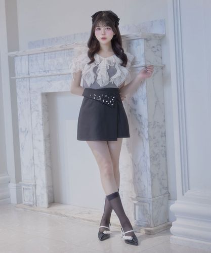 今すぐお届け》Elegant Frill Lace Tops | Belle Charme(ベルシャルム