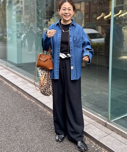 ノーリーズRM DENIM デニムシャツ ポケット付き NOLLEY'S｜【RM denim】刺繍入りビッグデニムシャツ | Rakuten