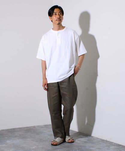 フレディ アンド グロスター FREDY & GLOSTER 【moyan ecri】ヘンリーネックP/O （紺系柄物） フレディ アンド グロスター FREDY & GLOSTER 【moyan ecri