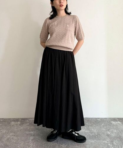 ニット セーター FR刺繍ケーブル柄ポケ付きプルオーバー レディース fredy emue ニット セーター FR刺繍ケーブル柄ポケ付きプル