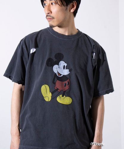 GOOD ROCK SPEED】別注 ペンキ/ダメージ加工ミッキー Tシャツ
