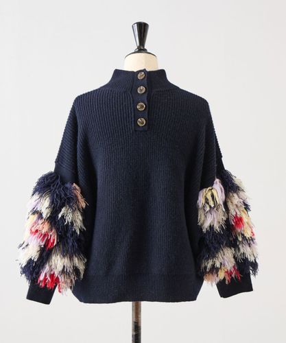 ウシロ釦ソデファー刺繍ニット《15 quinze》 | BEARDSLEY(ビアズリー