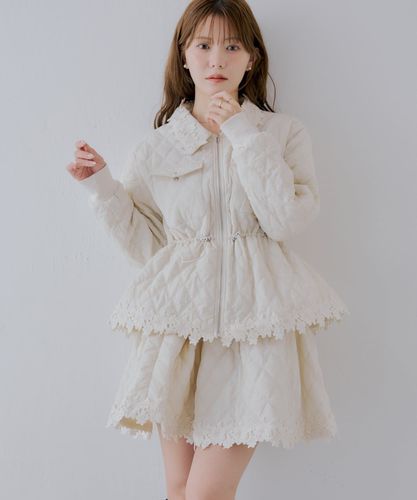 SALON by Chico】フラワースカラップキルティングZIPジャケット