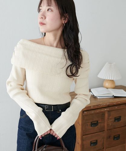 オフショルニットプルオーバー レディース ロゴプリントニットプルオーバー（ニット/セーター）｜Lace