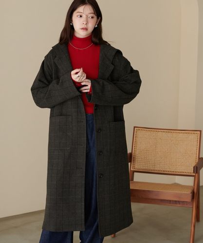 umm./特別感ある一着】チェックシャギーコート《WEB限定》 | DISCOAT
