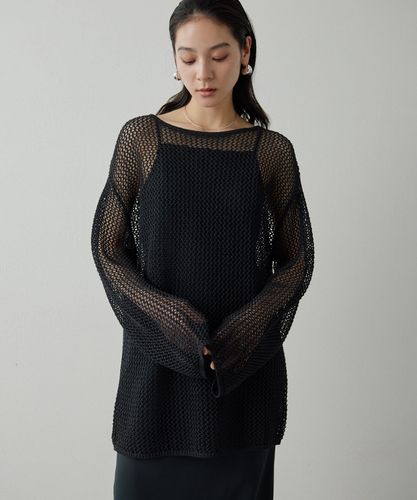 新品 ドローイングナンバーズ メッシュプレーンニット ブラック ワシメッシュリラックスニット | Drawing Numbers(ドローイング