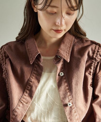 セットアップ対応】シャーリングデニムジャケット | Kastane