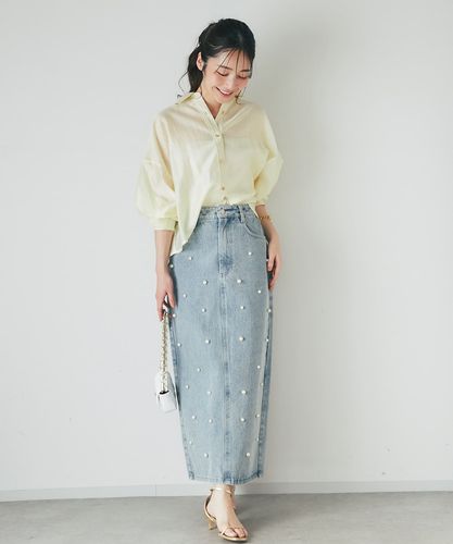 新品　ラブティックボンボン　パール付きデニムタイトマキシスカート　サックスブルー 再販決定】パール付きデニムタイトマキシスカート徹底解説 - La