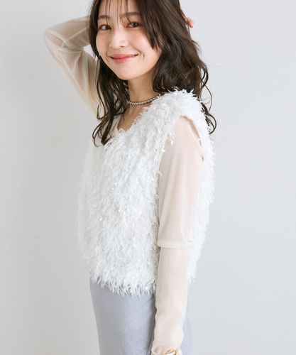 お花フェザーチュールベスト　black フリーサイズ　ラブティックボンボン La boutique BonBon】お花フェザーチュールベスト | OUTLET