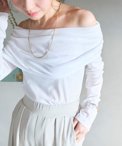 tシャツ 「女子力UP！」シアーオフショルカットソー レディース 女子力UP！】シアーオフショルカットソー | La boutique BonBon
