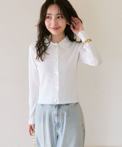 ラメリブポロ衿カーディガン | La boutique BonBon(ラブティック