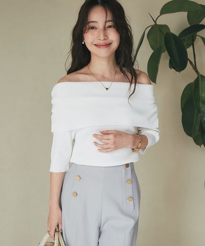 La boutique BonBon クールタッチUVハイネックフレンチニット La boutique Bonbon ニット セーター 「名品・UVカット・接触冷