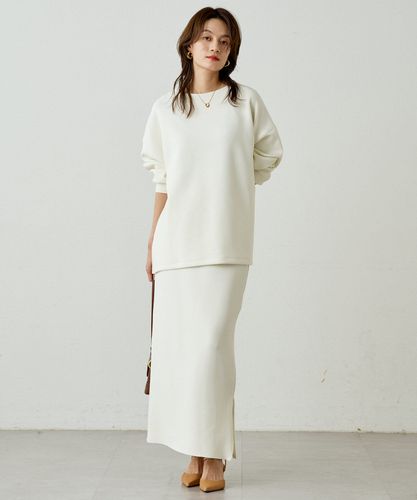 新品・タグ付き✨ラウンジドレス　リネン　オーバーシャツ ブルー　ゆったり サテンBIGシャツ（シャツ/ブラウス）｜LOUNGEDRESS（ラウンジ