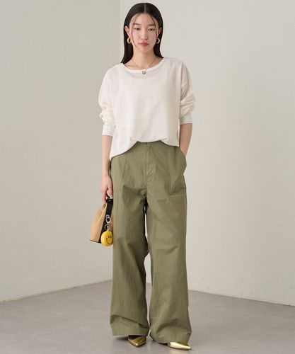 ［完売品］ベイカールーズパンツホワイトM(ラウンジドレス) セール】ベイカールーズパンツ（その他パンツ）｜LOUNGEDRESS