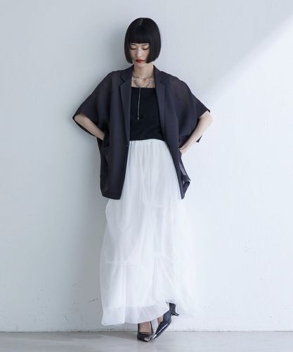 軽い！きちんと見え！】メッシュ半袖スリットサマージャケット | Lui's