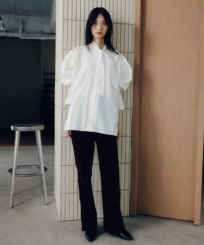 Vintage motif lace tie blouse | Pasterip(パセリ)レディース | PAL