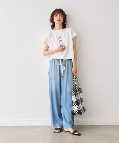 しわになりにくい】カットジョーゼットフレンチプルオーバー