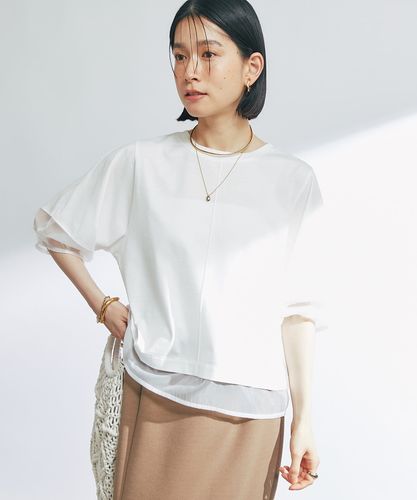 tシャツ 「着映え力抜群」ドライタッチコットンシアーランタンスリーブT レディース 着映え力抜群》ドライタッチコットンシアーランタンスリーブT