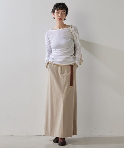 [美品]ウィムガゼット　美シルエット白ロングスカート　スリット入り カットジョーゼットスリットスカート（スカート）｜Whim Gazette