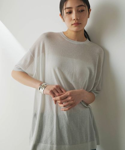 Whim Gazette◆ラメニットTee/ニット・セーター(薄手)/FREE/レーヨン/GRY/無地/WGZ1051305A0009 Whim Gazette ニット セーター ラメニットTEE レディース
