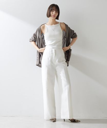 新品　ウィムガゼット　ワイドパンツ　シルク　ベージュ　ストレッチ　３6　腰ゴム Whim Gazette（ウィムガゼット）の「【WEB限定】ワイドパンツ