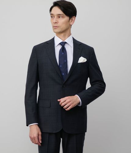 カシミヤ混 チェック ビーバー コンバーチブルカラーコート(11333307