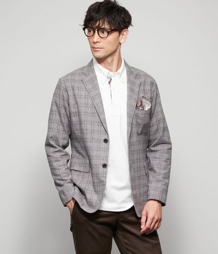 <美品>LARDINI ネイビー ツイードジャケット ブートニエール サイズ42 LARDINI】ラルディーニの最新ジャケット！大人が着るべき黒