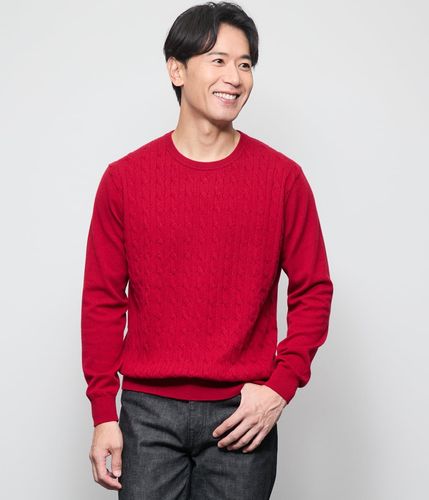 ウォッシャブル】ケーブル クルーネックプルオーバーニット(16506524