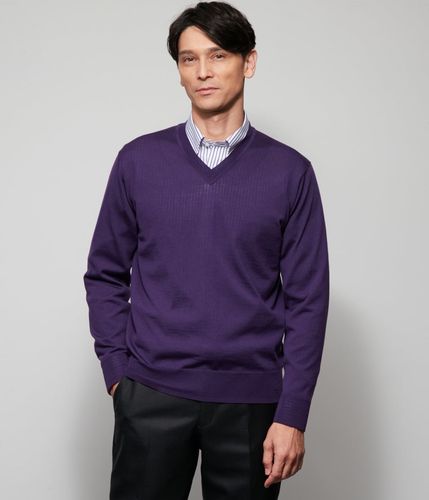 ウォッシャブル】Vネック プルオーバーニット(11516524-2025