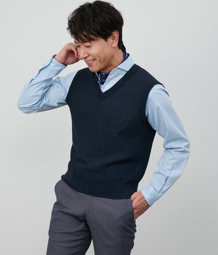 カシミヤ混 Vネック ニットベスト(11573501-2024)｜ファッション通販の