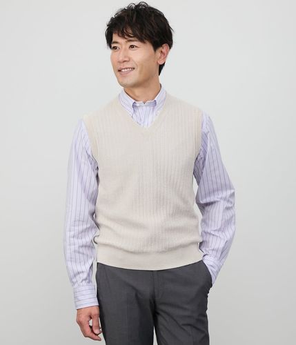 美品MHL24AＷウールVネックベスト　サイズII MHL24AWウールVネックベスト サイズII