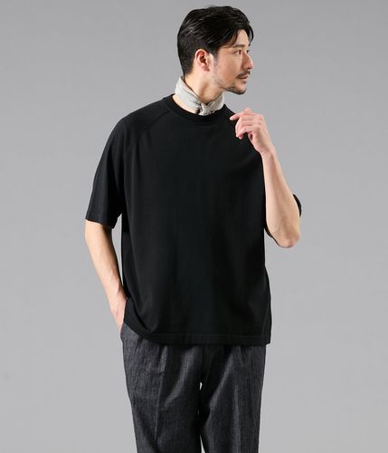 NY CARE FREE 長袖 モックネック ドレスTシャツ(ホワイト)(15608661