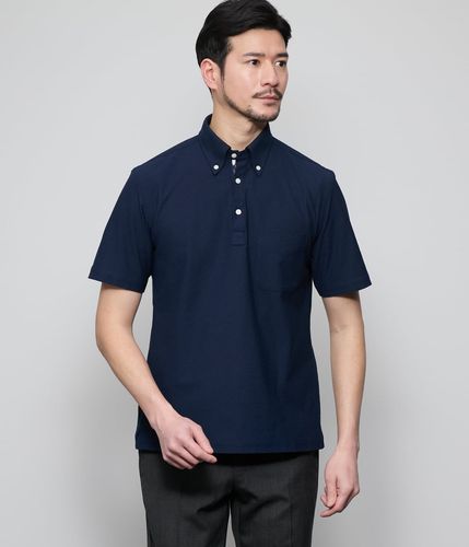 PROTOTYPES POLO JERSEY NVY ポロシャツ　半袖 I cotoni di Albini 半袖ボタンダウンポロシャツ(11635601-2025